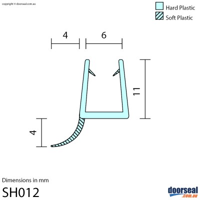 SH012 Shower Screen Seal (6mm glass)